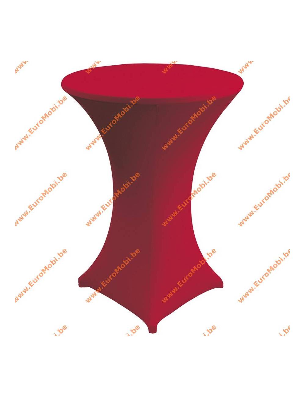 Cover and top stretch for standing table round clear red
