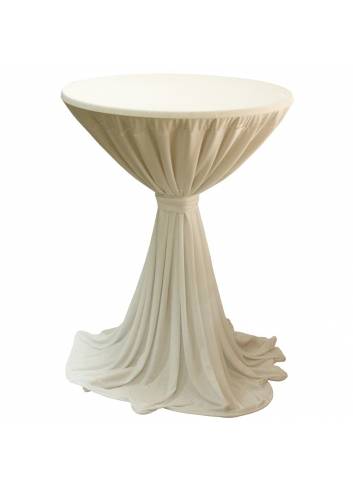 Nappe Porto - Ecru - amples - pour table haute mange debout Ø80-85 cm