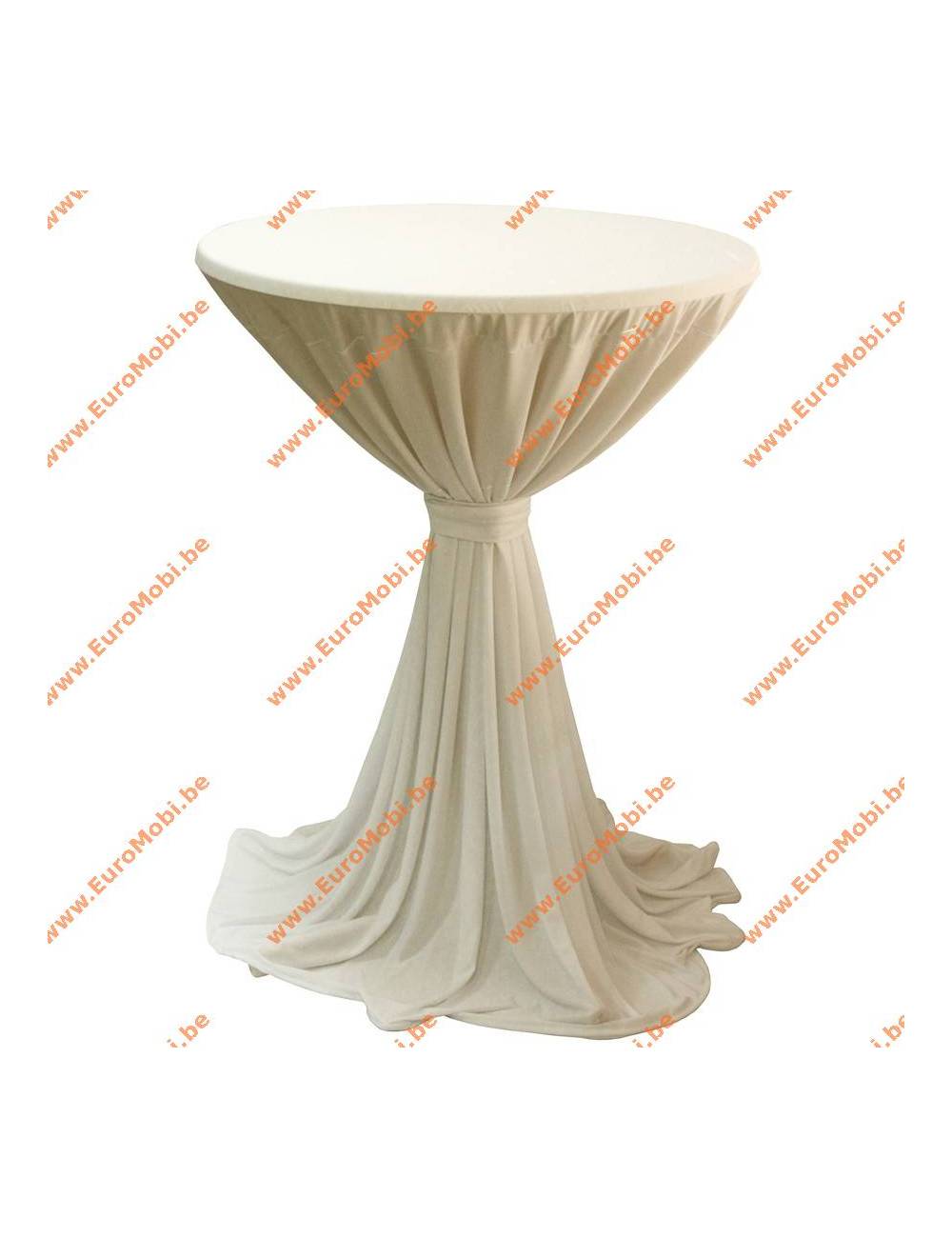 Nappe Porto - Ecru - amples - pour table haute mange debout Ø80-85 cm