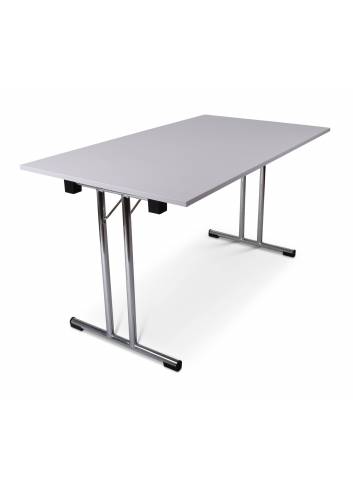 Table pliante Conférence - 140 x 80 cm - Melamine gris clair