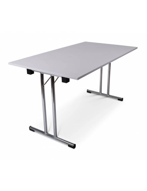 Table pliante Conférence - 140 x 80 cm - Melamine gris clair