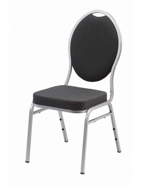 Wellington stackable chair - Black - aluminum color structure