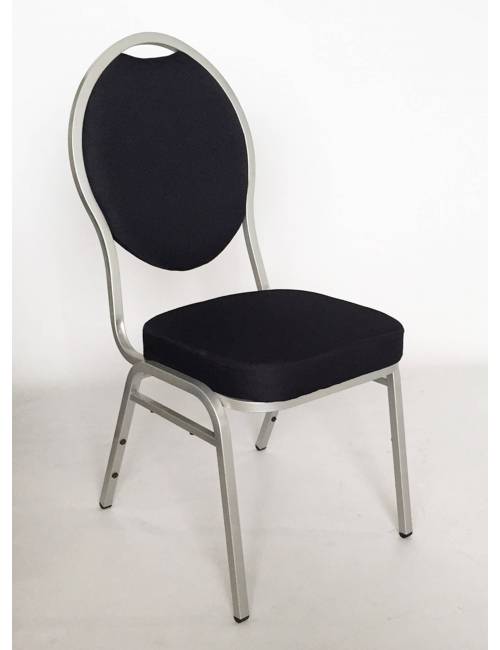 Wellington stackable chair - Black - aluminum color structure