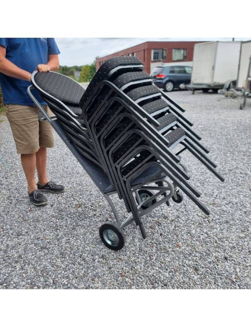 Wellington stackable chair - Black - aluminum color structure