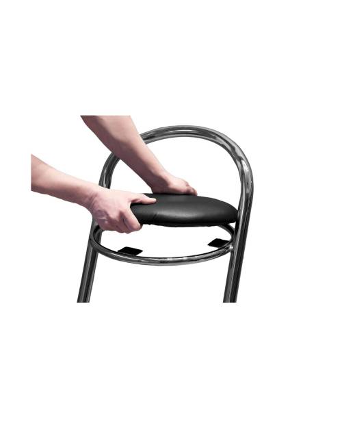 Tabsu stool seat in black leatherette