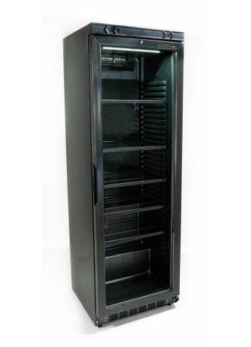 frigo noir - colonne - grande capacité - porte vitrée