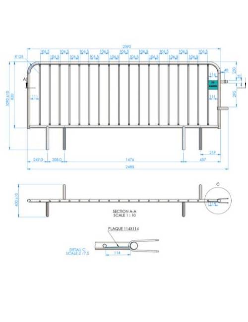 Police barrier - nadar barrier - 14 bars