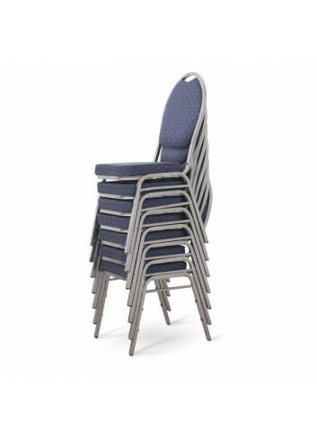 Wellington Budget stackable chair - Fireproof - Black - aluminum colored structure