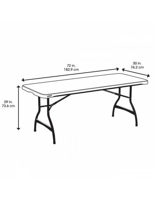 Table rectangulaire pliante Lifetime Nesting - 183 x 76cm - noire