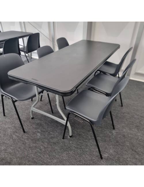 Lifetime Nesting folding rectangular table - 183 x 76cm - black