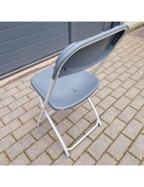 Chaise pliante Cluny  - Anthracite / structure gris clair