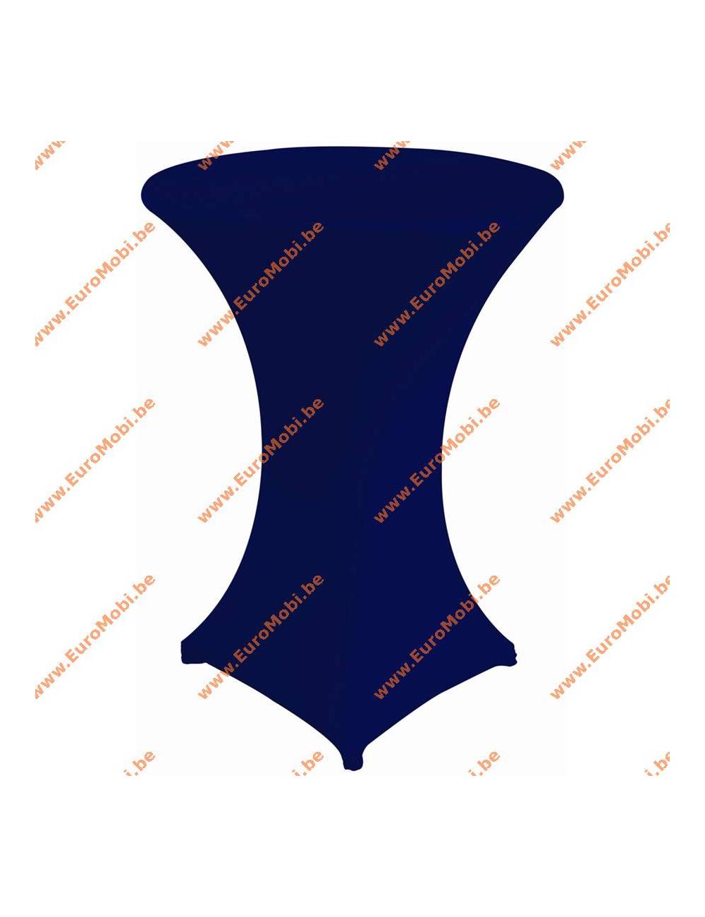 Cover and top stretch for standing table round dark blue