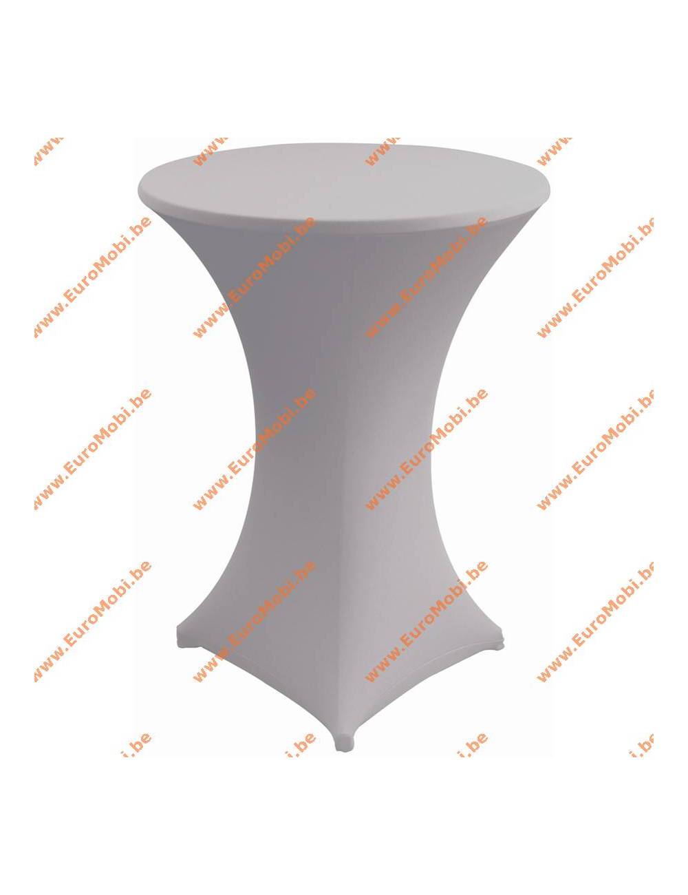 Cover and top stretch for standing table round ligth grey