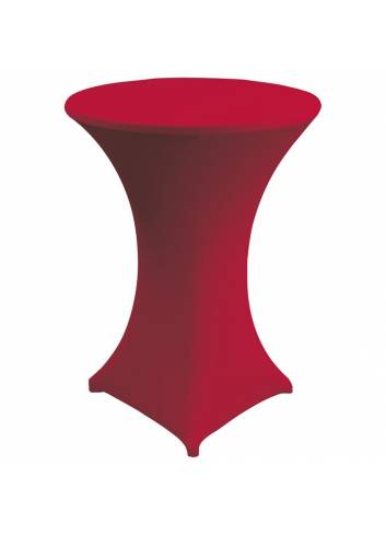 Cover and top stretch for standing table round clear red