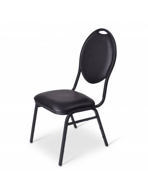 chaise Wellington - skaï noir