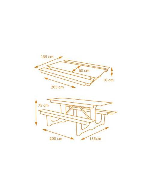 Foldable table and benches - FoldTable