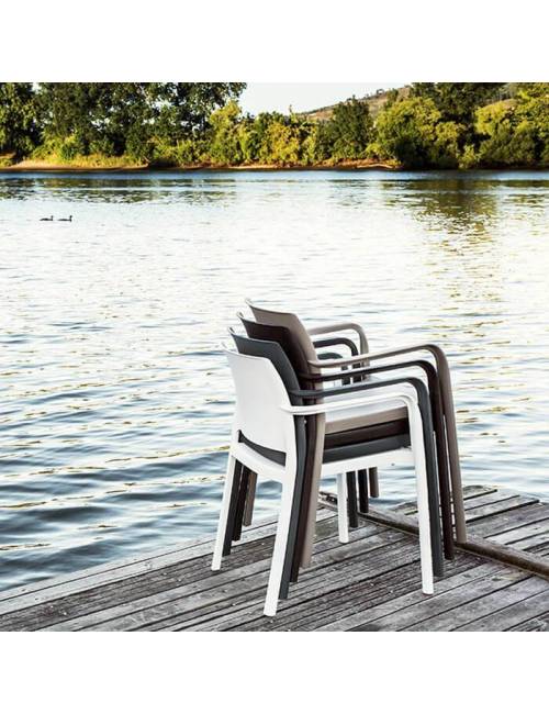 Chaise empilable - Dock - accoudoirs - 6 coloris