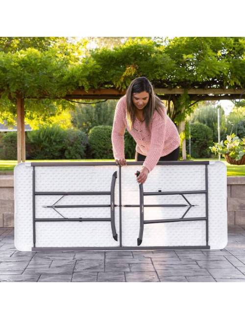 Lifetime Nesting rectangular folding table - 183 x 76cm - white