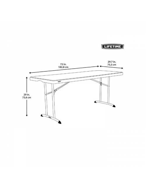 Lifetime Nesting rechthoekige klaptafel - 183 x 76cm - wit