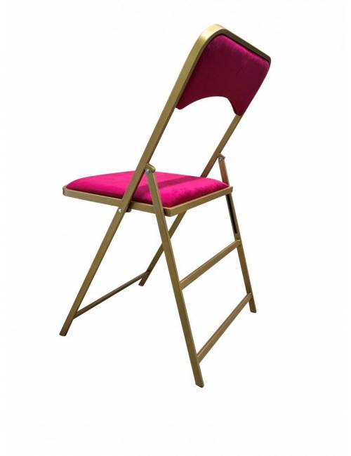 Chaise pliante - Kross rouge / structure dorée - anti feu M2