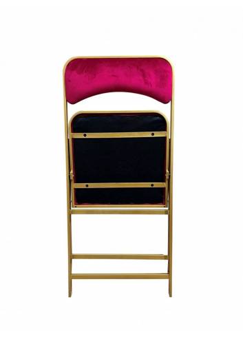 Chaise pliante - Kross rouge / structure dorée - anti feu M2