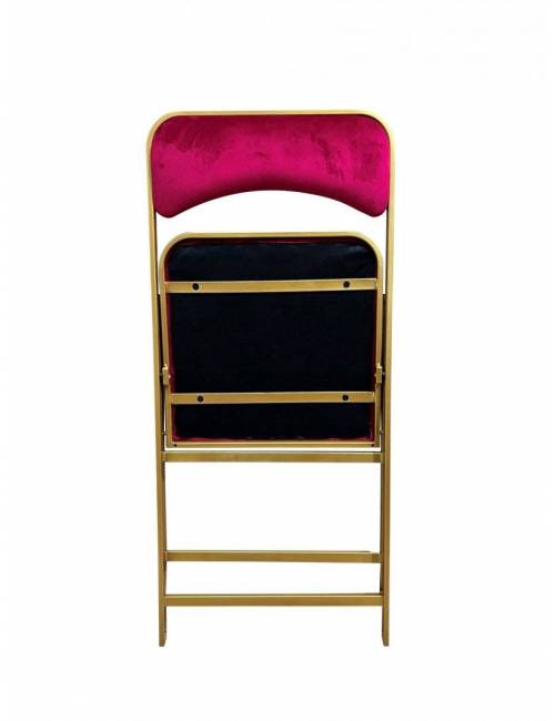 Chaise pliante - Kross rouge / structure dorée - anti feu M2