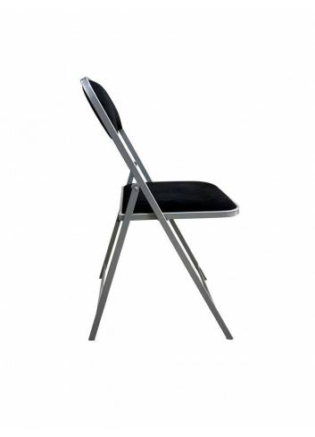 Chaise pliante - Kross noire / structure grise - anti feu M2