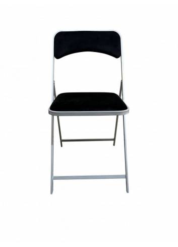 Chaise pliante - Kross noire / structure grise - anti feu M2