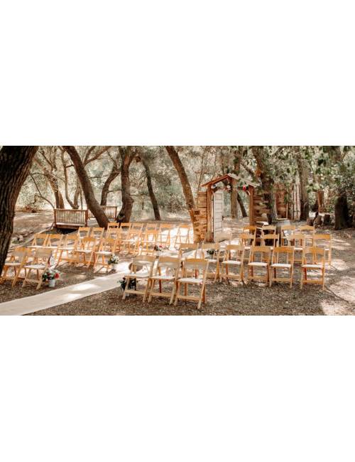 Wedding folding chair - natural wood