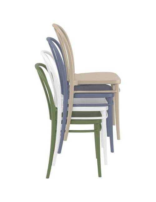 Chaise empilable - Victor - 5 coloris