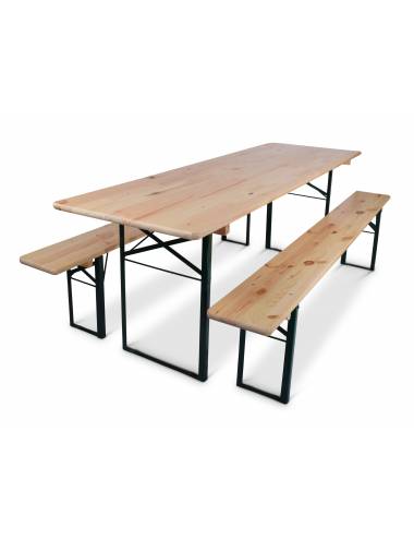Standard brasserie set: 220 x 70 cm table and 2 benches