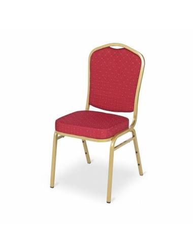 Chaise empilable Brighton rouge - structure dorée