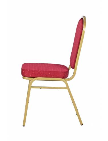 Chaise empilable Brighton rouge - structure dorée