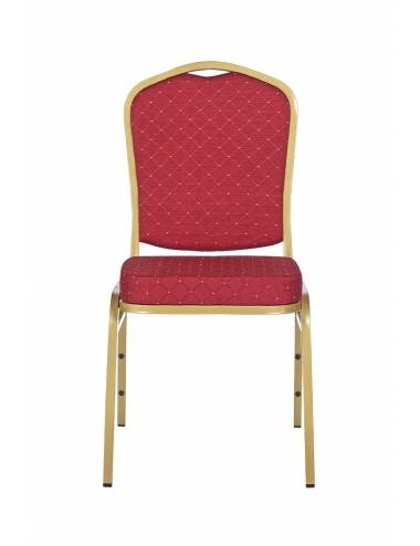 Chaise empilable Brighton rouge - structure dorée