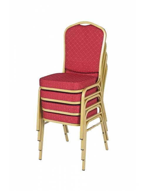 Brighton rode stapelbare stoel - gouden frame
