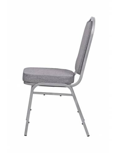 Chaise empilable Brighton gris claire - structure grise