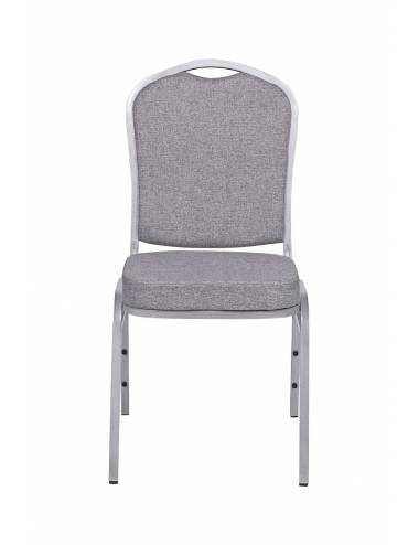 Chaise empilable Brighton gris claire - structure grise