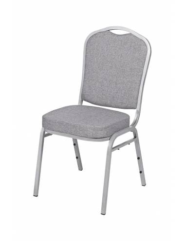 Chaise empilable Brighton gris claire - structure grise