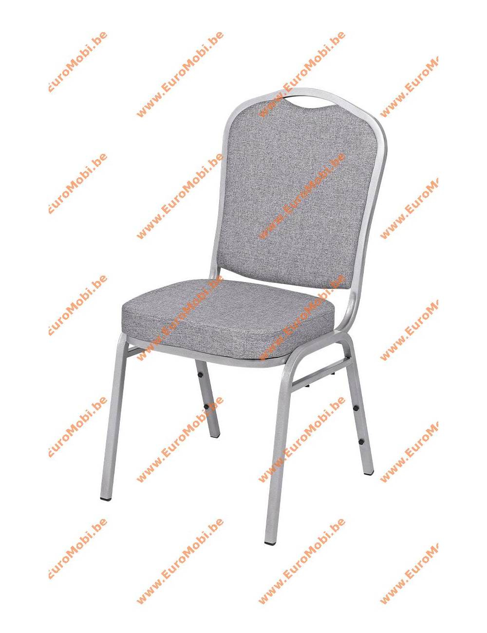 Brighton stackable chair in light grey - grey frame