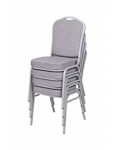 Chaise empilable Brighton gris claire - structure grise