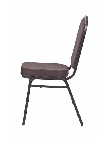 Chaise empilable Brighton brune - structure noire