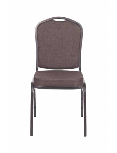 Chaise empilable Brighton brune - structure noire