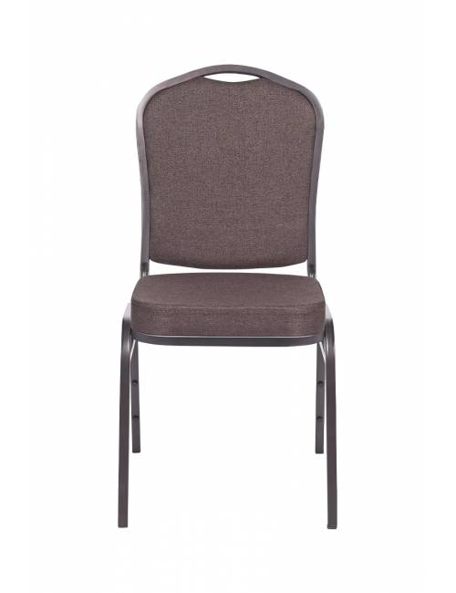 Chaise empilable Brighton brune - structure noire