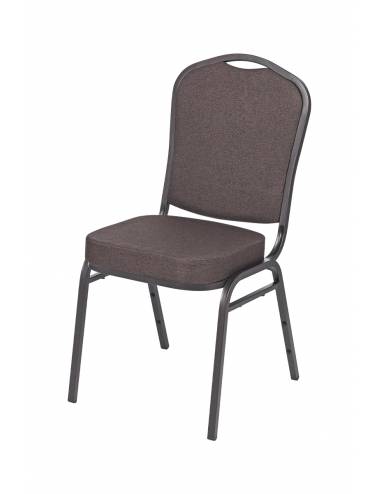 Brighton stackable chair in brown - black frame