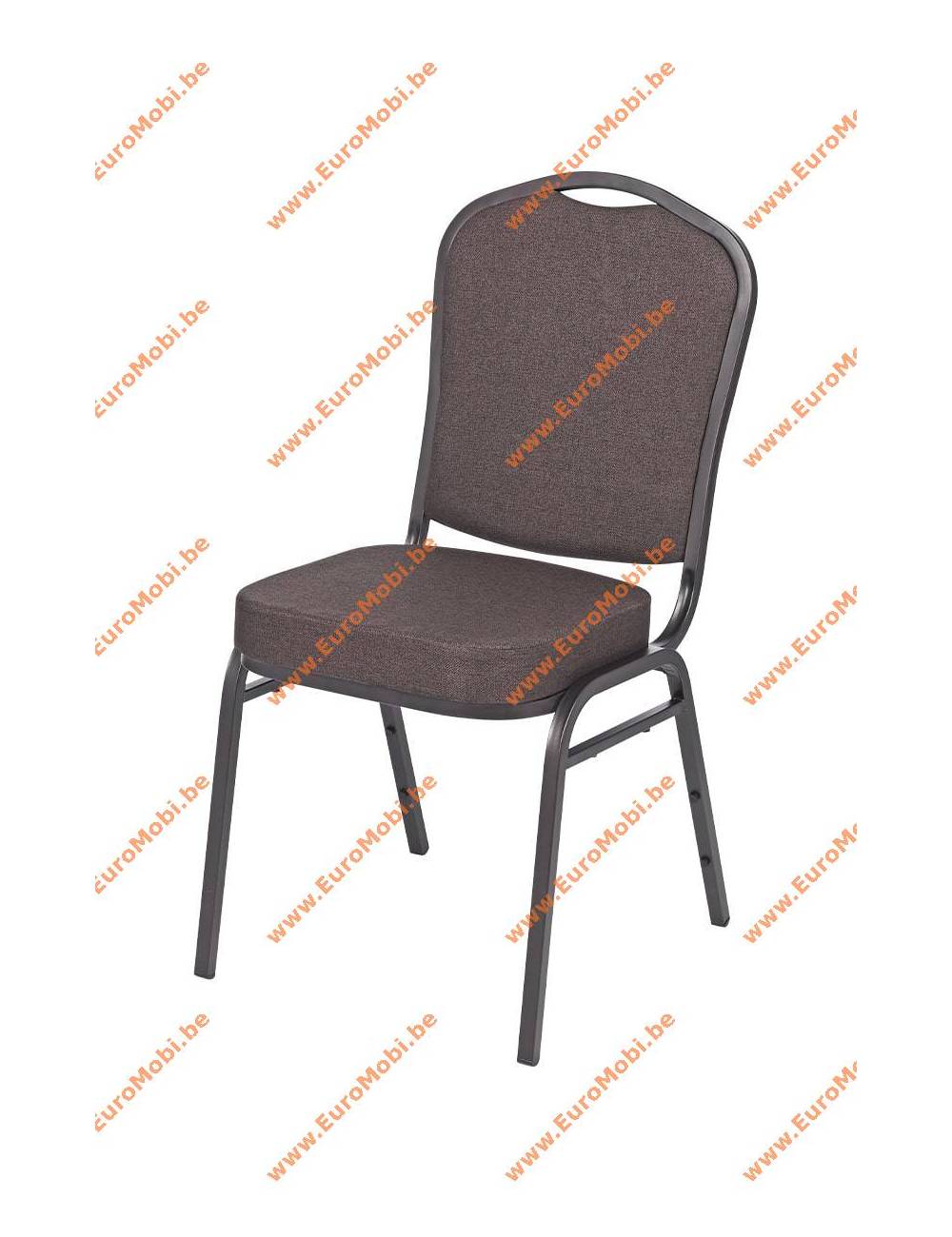 Chaise empilable Brighton brune - structure noire