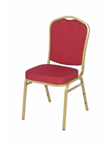 Chaise empilable Brighton rouge - structure dorée