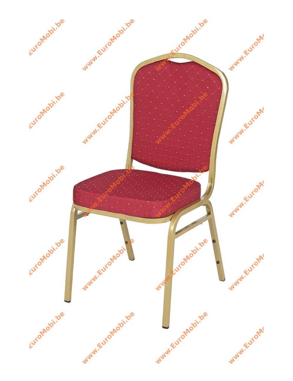 Brighton red stackable chair - gold frame