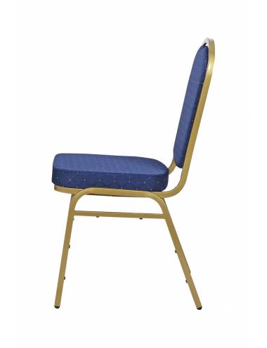 Chaise empilable Brighton bleu - structure dorée