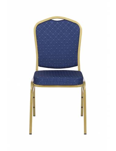 Brighton blauwe stapelbare stoel - gouden frame