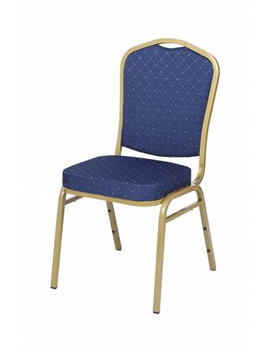 Brighton blauwe stapelbare stoel - gouden frame